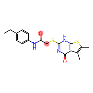 Acetamide, 2-[(1,4-dihydro-5,6-dimethyl-4-oxothieno[2,3-d]pyrimidin-2-yl)thio]-N-(4-ethylphenyl)- (9CI)