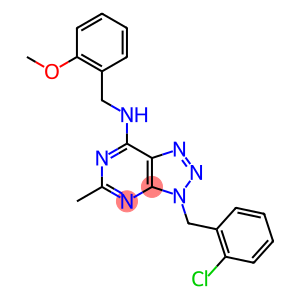 3H-1,2,3-Triazolo[4,5-d]pyrimidin-7-amine, 3-[(2-chlorophenyl)methyl]-N-[(2-methoxyphenyl)methyl]-5-methyl- (9CI)