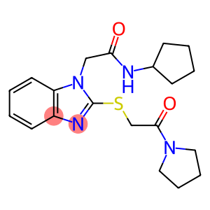 1H-Benzimidazole-1-acetamide,N-cyclopentyl-2-[[2-oxo-2-(1-pyrrolidinyl)ethyl]thio]-(9CI)