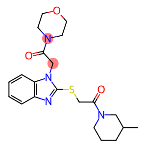 Morpholine, 4-[[2-[[2-(3-methyl-1-piperidinyl)-2-oxoethyl]thio]-1H-benzimidazol-1-yl]acetyl]- (9CI)