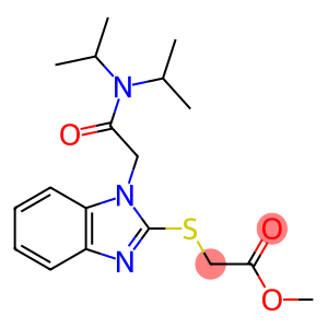 Acetic acid, [[1-[2-[bis(1-methylethyl)amino]-2-oxoethyl]-1H-benzimidazol-2-yl]thio]-, methyl ester (9CI)