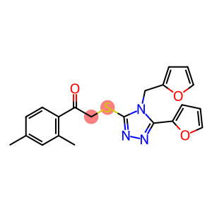 Ethanone, 1-(2,4-dimethylphenyl)-2-[[5-(2-furanyl)-4-(2-furanylmethyl)-4H-1,2,4-triazol-3-yl]thio]- (9CI)