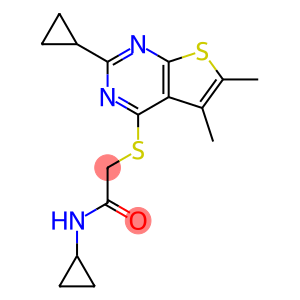 Acetamide, N-cyclopropyl-2-[(2-cyclopropyl-5,6-dimethylthieno[2,3-d]pyrimidin-4-yl)thio]- (9CI)