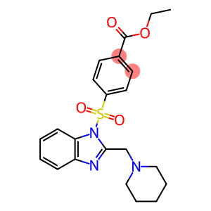 Benzoic acid, 4-[[2-(1-piperidinylmethyl)-1H-benzimidazol-1-yl]sulfonyl]-, ethyl ester (9CI)