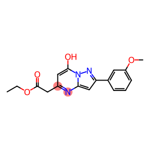 Pyrazolo[1,5-a]pyrimidine-5-acetic acid, 7-hydroxy-2-(3-methoxyphenyl)-, ethyl ester (9CI)