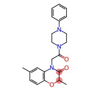 2H-1,4-Benzoxazin-3(4H)-one, 2,6-dimethyl-4-[2-oxo-2-(4-phenyl-1-piperazinyl)ethyl]-