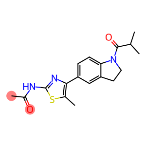 Acetamide, N-[4-[2,3-dihydro-1-(2-methyl-1-oxopropyl)-1H-indol-5-yl]-5-methyl-2-thiazolyl]- (9CI)