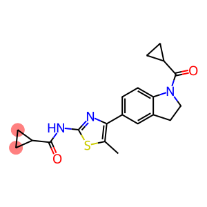 Cyclopropanecarboxamide, N-[4-[1-(cyclopropylcarbonyl)-2,3-dihydro-1H-indol-5-yl]-5-methyl-2-thiazolyl]- (9CI)