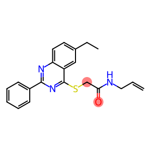 Acetamide, 2-[(6-ethyl-2-phenyl-4-quinazolinyl)thio]-N-2-propenyl- (9CI)