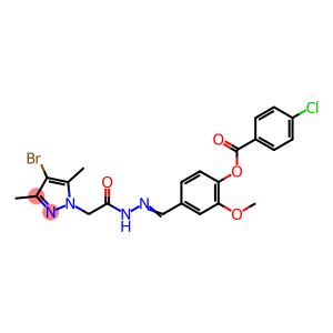 1H-Pyrazole-1-aceticacid,4-bromo-3,5-dimethyl-,[[4-[(4-chlorobenzoyl)oxy]-3-methoxyphenyl]methylene]hydrazide(9CI)