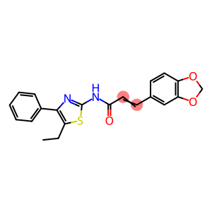 (2E)-3-(1,3-benzodioxol-5-yl)-N-(5-ethyl-4-phenyl-1,3-thiazol-2-yl)prop-2-enamide