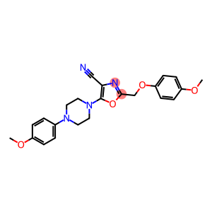2-[(4-methoxyphenoxy)methyl]-5-[4-(4-methoxyphenyl)piperazin-1-yl]-1,3-oxazole-4-carbonitrile