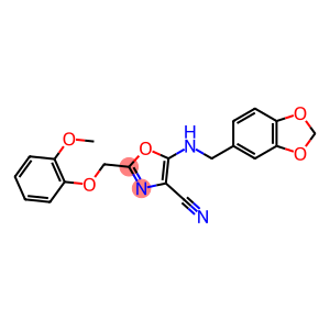 5-[(1,3-benzodioxol-5-ylmethyl)amino]-2-[(2-methoxyphenoxy)methyl]-1,3-oxazole-4-carbonitrile