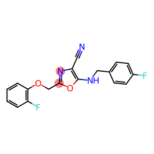 5-[(4-fluorobenzyl)amino]-2-[(2-fluorophenoxy)methyl]-1,3-oxazole-4-carbonitrile