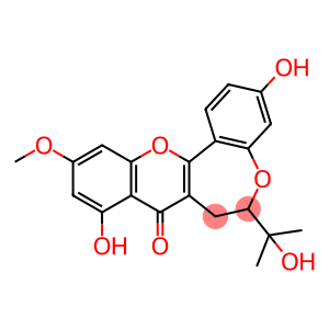 8H-[1]Benzopyrano[3,2-d][1]benzoxepin-8-one, 6,7-dihydro-3,9-dihydroxy-6-(1-hydroxy-1-methylethyl)-11-methoxy- (9CI)