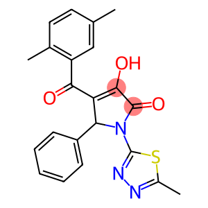 2H-Pyrrol-2-one, 4-(2,5-dimethylbenzoyl)-1,5-dihydro-3-hydroxy-1-(5-methyl-1,3,4-thiadiazol-2-yl)-5-phenyl-