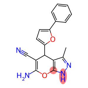 6-amino-3-methyl-4-(5-phenylfuran-2-yl)-1,4-dihydropyrano[2,3-c]pyrazole-5-carbonitrile