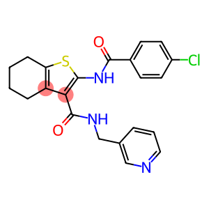 2-[(4-chlorobenzoyl)amino]-N-(3-pyridinylmethyl)-4,5,6,7-tetrahydro-1-benzothiophene-3-carboxamide