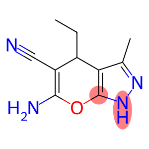 Pyrano[2,3-c]pyrazole-5-carbonitrile, 6-amino-4-ethyl-1,4-dihydro-3-methyl- (9CI)