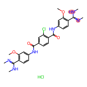 1,4-Benzenedicarboxamide, 2-chloro-N1,N4-bis[3-methoxy-4-[(methylamino)(methylimino)methyl]phenyl]-, hydrochloride (1:2)
