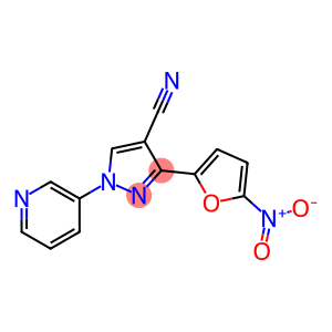 1H-Pyrazole-4-carbonitrile, 3-(5-nitro-2-furanyl)-1-(3-pyridinyl)-