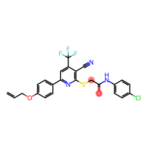 2-{[6-[4-(allyloxy)phenyl]-3-cyano-4-(trifluoromethyl)pyridin-2-yl]sulfanyl}-N-(4-chlorophenyl)acetamide