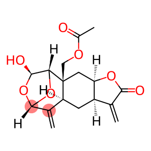 (3aR)-3aα,4,4aα,5,6,8,9,9a,10,10aα-Decahydro-9aβ-acetoxymethyl-8β-hydroxy-3,5-bis(methylene)-6β,9β-epoxyfuro[2,3-h][3]benzoxepin-2(3H)-one