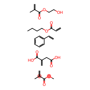 Butanedioic acid, methylene-, polymer with butyl 2-propenoate, ethenylbenzene, 2-hydroxyethyl 2-methyl-2-propenoate and methyl 2-methyl-2-propenoate