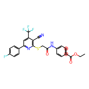 ETHYL 4-[(([3-CYANO-6-(4-FLUOROPHENYL)-4-(TRIFLUOROMETHYL)-2-PYRIDINYL]SULFANYL)ACETYL)AMINO]BENZOATE