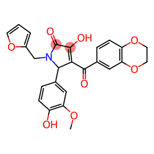 2H-Pyrrol-2-one, 4-[(2,3-dihydro-1,4-benzodioxin-6-yl)carbonyl]-1-(2-furanylmethyl)-1,5-dihydro-3-hydroxy-5-(4-hydroxy-3-methoxyphenyl)-