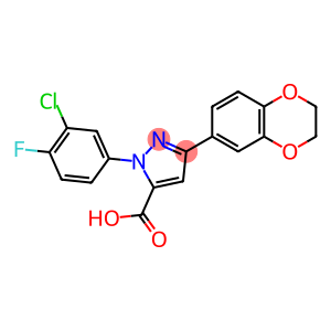 1H-Pyrazole-5-carboxylic acid, 1-(3-chloro-4-fluorophenyl)-3-(2,3-dihydro-1,4-benzodioxin-6-yl)-
