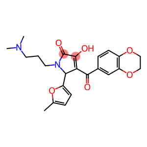 2H-Pyrrol-2-one, 4-[(2,3-dihydro-1,4-benzodioxin-6-yl)carbonyl]-1-[3-(dimethylamino)propyl]-1,5-dihydro-3-hydroxy-5-(5-methyl-2-furanyl)-