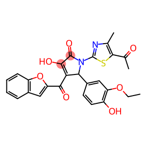 2H-Pyrrol-2-one, 1-(5-acetyl-4-methyl-2-thiazolyl)-4-(2-benzofuranylcarbonyl)-5-(3-ethoxy-4-hydroxyphenyl)-1,5-dihydro-3-hydroxy-