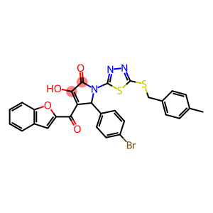 2H-Pyrrol-2-one, 4-(2-benzofuranylcarbonyl)-5-(4-bromophenyl)-1,5-dihydro-3-hydroxy-1-[5-[[(4-methylphenyl)methyl]thio]-1,3,4-thiadiazol-2-yl]-