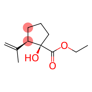 Cyclopentanecarboxylic acid, 1-hydroxy-2-(1-methylethenyl)-, ethyl ester, (1R,2R)-rel-(+)- (9CI)