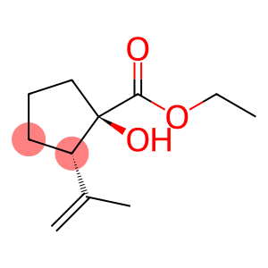 Cyclopentanecarboxylic acid, 1-hydroxy-2-(1-methylethenyl)-, ethyl ester, (1R,2S)-rel- (9CI)