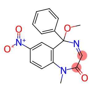 2H-1,4-Benzodiazepin-2-one, 1,5-dihydro-5-methoxy-1-methyl-7-nitro-5-phenyl-