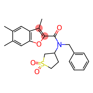2-Benzofurancarboxamide, 3,5,6-trimethyl-N-(phenylmethyl)-N-(tetrahydro-1,1-dioxido-3-thienyl)-