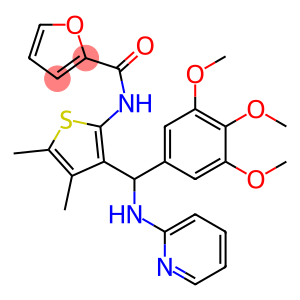 N-{4,5-dimethyl-3-[(2-pyridinylamino)(3,4,5-trimethoxyphenyl)methyl]-2-thienyl}-2-furamide