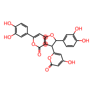 2,6-Bis(3,4-dihydroxyphenyl)-2,3-dihydro-3-(4-hydroxy-2-oxo-2H-pyran-6-yl)-4H-furo[3,2-c]pyran-4-one