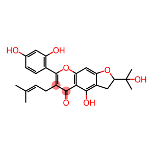 5H-Furo[3,2-g][1]benzopyran-5-one, 7-(2,4-dihydroxyphenyl)-2,3-dihydro-4-hydroxy-2-(1-hydroxy-1-methylethyl)-6-(3-methyl-2-butenyl)- (9CI)