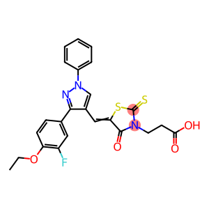 3-((5Z)-5-([3-(4-ETHOXY-3-FLUOROPHENYL)-1-PHENYL-1H-PYRAZOL-4-YL]METHYLENE)-4-OXO-2-THIOXO-1,3-THIAZOLIDIN-3-YL)PROPANOIC ACID