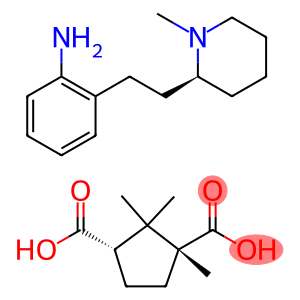 1,3-Cyclopentanedicarboxylic acid, 1,2,2-trimethyl-, (1R,3S)-, compd. with 2-[2-[(2S)-1-methyl-2-piperidinyl]ethyl]benzenamine (1:1)