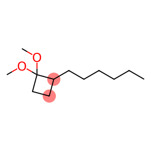 Cyclobutane, 2-hexyl-1,1-dimethoxy- (9CI)