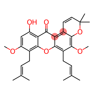 11-Hydroxy-5,9-dimethoxy-3,3-dimethyl-6,8-bis(3-methyl-2-butenyl)pyrano[3,2-a]xanthen-12(3H)-one