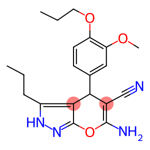 6-amino-4-(3-methoxy-4-propoxyphenyl)-3-propyl-2,4-dihydropyrano[2,3-c]pyrazole-5-carbonitrile