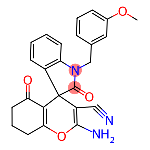 2-amino-1'-(3-methoxybenzyl)-3-cyano-2',5-dioxo-1',3',5,6,7,8-hexahydro-spiro[4H-chromene-4,3'-(2'H)-indole]