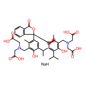 Thymolphthalein-2μ,2-bis(methyliminodiacetic  acid  sodium  salt),  3μ,3-Bis[N,N-di(carboxymethyl)aminomethyl]thymolphthalein