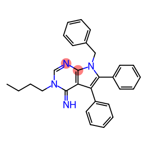 7-benzyl-3-butyl-5,6-diphenyl-3,7-dihydro-4H-pyrrolo[2,3-d]pyrimidin-4-imine
