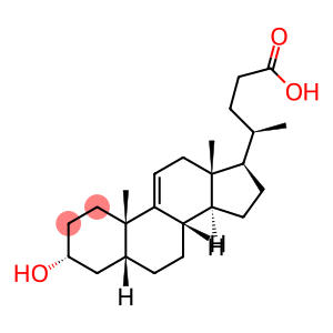 Chol-9(11)-en-24-oicacid, 3-hydroxy-, (3a,5b)- (9CI)